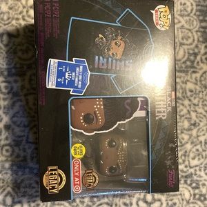 Black panther funko t-shirt and vinyl bobble head combo.